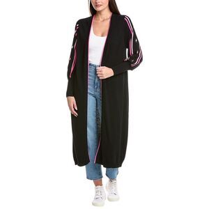 Wispr Womens Gradient Bolt Silk-Blend Duster Cardigan, Black